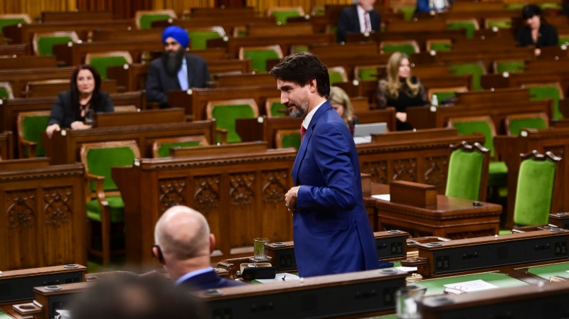 Prime Minister Justin Trudeau votes in the House of Commons on Parliament Hill in Ottawa on Wednesday, Oct. 21, 2020. THE CANADIAN PRESS/Sean Kilpatrick