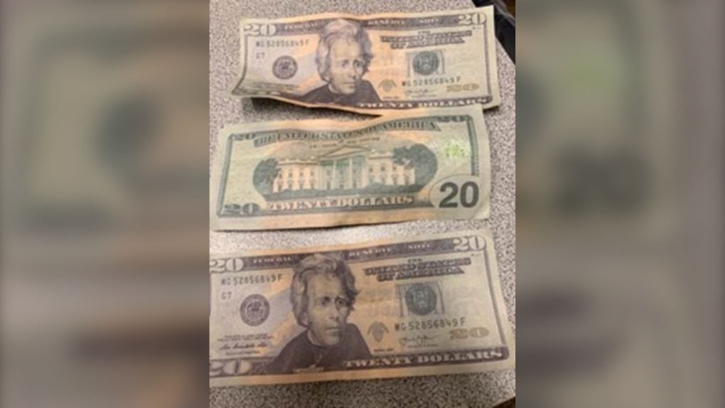 Counterfeit US$20 bills 