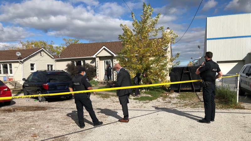 Police investigation underway in the 2900 block of Walker Road. (Gord Bacon/AM800)