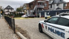 Windsor police held the scene at Wyandotte Street East and Gladstone Avenue in Windsor, Ont. on Sunday, Oct. 25, 2020. (Angelo Aversa/CTV Windsor)