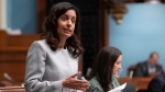 Quebec Liberal Leader Dominique Anglade questions the government on the COVID-19 pandemic, during question period Tuesday, October 20, 2020 at the legislature in Quebec City. THE CANADIAN PRESS/Jacques Boissinot
