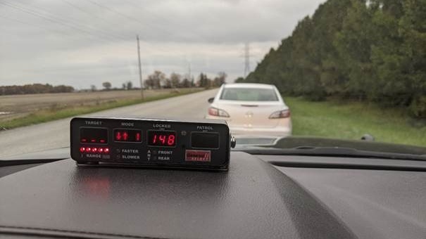 Police say the teen was recorded driving 148 km/hr in a posted 80 km/hr zone. (Courtesy Chatham-Kent police)