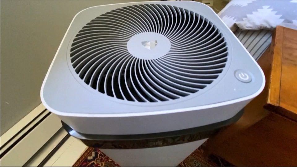 An air purifier can help clean the air at home. 