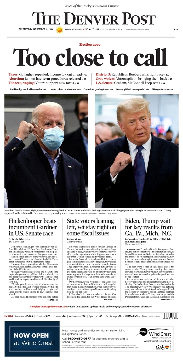 2020 election: Newspaper front pages day after presidential election ...