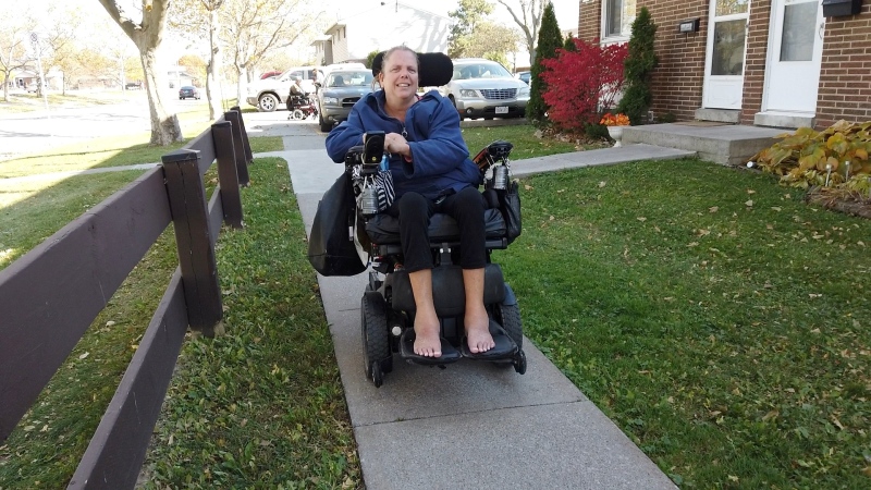 Andrea Ethier and her husband are in search of accessible housing after being displaced from their apartment following a fire in Windsor, Ont. on Wednesday, Nov. 4, 2020. (Bob Bellacicco/CTV Windsor)