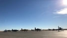 Planes on the runway at 15 Wing Moose Jaw. (Cally Stephanow/CTV News) 