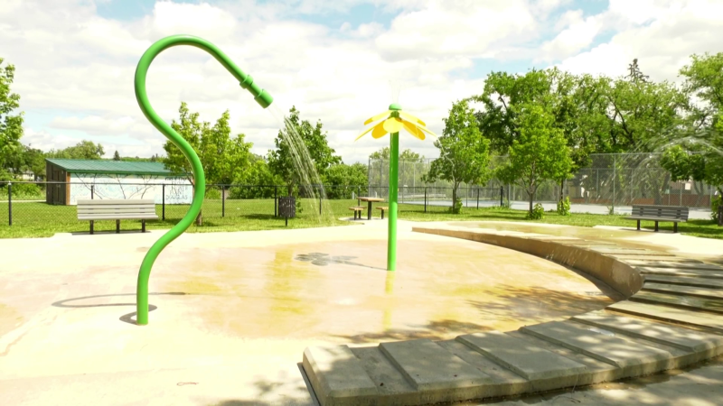 A spray pad in Winnipeg is pictured in a CTV News file photo.