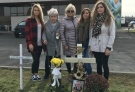 The family of Myles Keaney have erected a cross to honour him. Keaney lost his battle with drug addiction two months ago. (Ian Campbell/CTV News)
