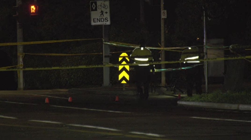 Police investigate a fatal collision involving a cyclist and a truck at Gorge Road and Harriet Road in Victoria.