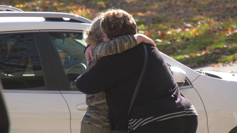 Chance Gauthier's family outside Superior Court in Windsor, Ont. on Monday, Nov. 9, 2020. (Chris Campbell/CTV Windsor)