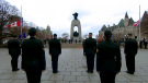 The National Remembrance Day ceremony at the National War Memorial in Ottawa on Nov. 11, 2020.