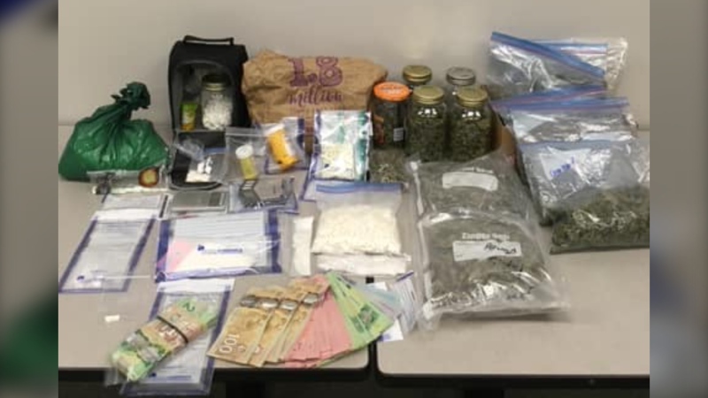 A 36-year-old man and 30-year-old woman have been arrested and charged with multiple drug trafficking offences following a drug bust in Truro, N.S. Tuesday night. (Photo via Truro Police).