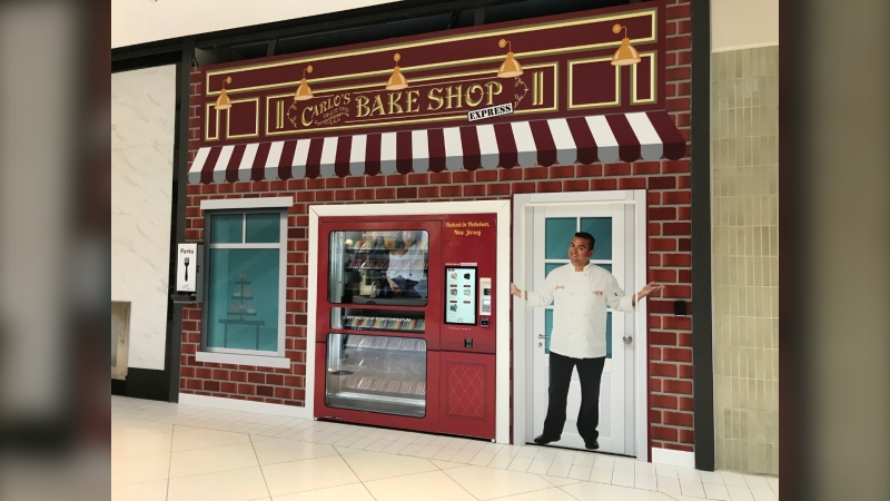 A Cake ATM is now selling cakes from Carlo's Bakery in the Rideau Centre. (Leah Larocque/CTV News Ottawa)