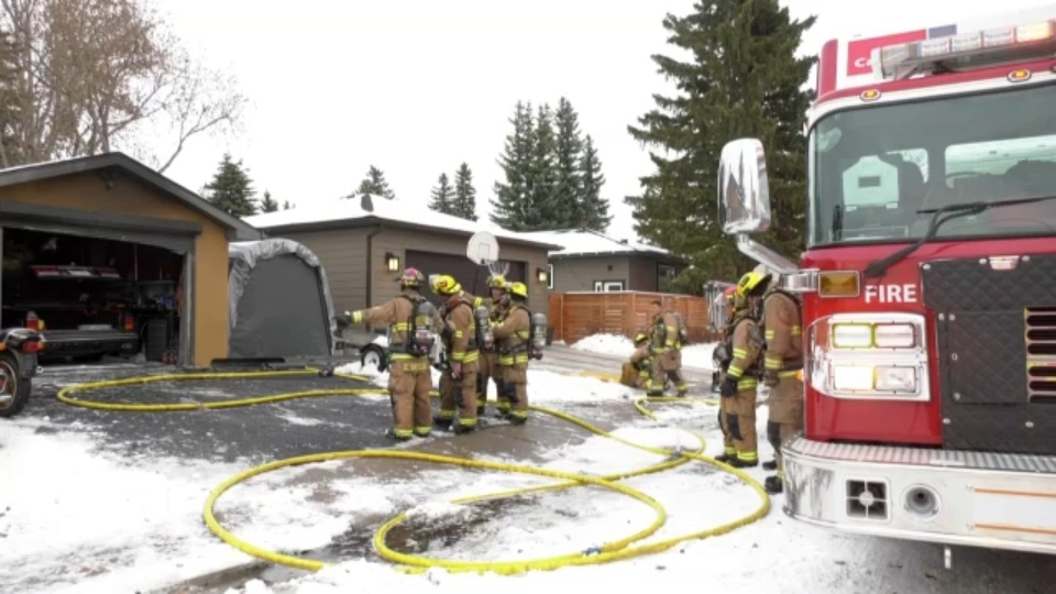 Calgary Fire Department responded to a garage fire