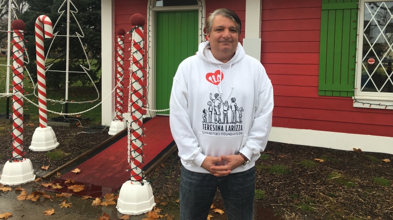 Leo Larizza, founder of TLC Foundation stands in front of Santa’s House at Victoria Park November 15, 2020 (Brent Lale / CTV News)