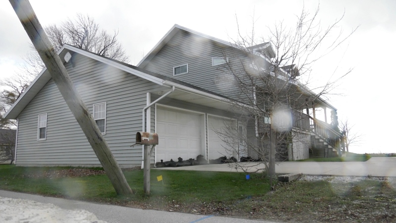 Stephanie Bourdreau’s home was sparred significant flooding or damage after a significant wind storm blowed through Erie Shore Drive near Erieau in Chatham-Kent on Sunday, toppling hydro poles and destroying at least one home. Monday, November 16, 2020. (Ricardo Veneza/CTV Windsor).