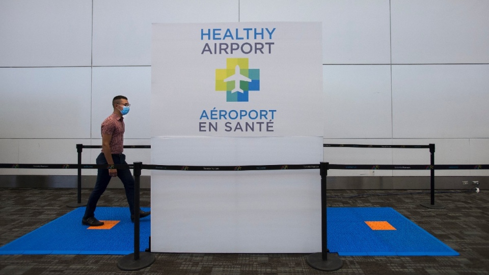 Sanitizing tech demo at Pearson airport