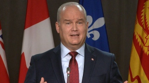 Conservative Leader Erin O'Toole speaks during a press conference, Tuesday, Nov. 17, 2020.