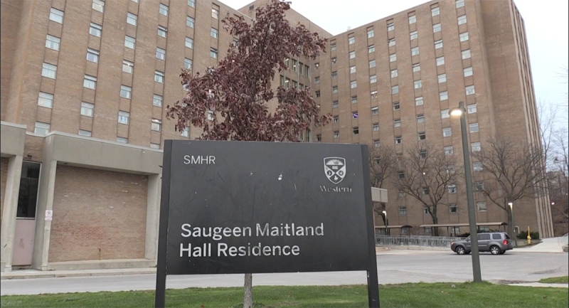 The Saugeen-Maitland Residence at Western University in London, Ont. is seen Thursday, Nov. 19, 2020. (Daryl Newcombe / CTV News)