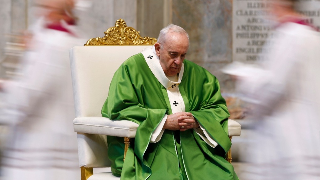 Pope Francis during a Mass at St. Peter's Basilica