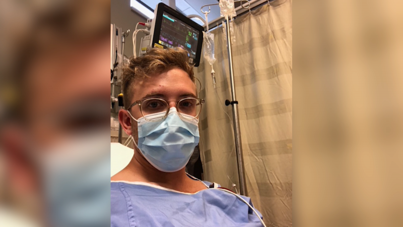 Jordan Hoey, 29, caught COVID-19 and ended up suffering multiple pulmonary embolisms. 