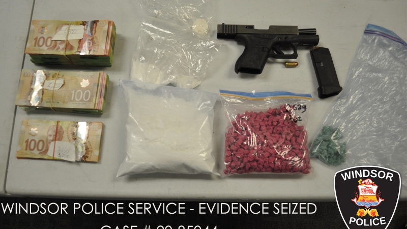 Police seized a loaded gun, fentanyl, cocaine and crack cocaine. (Courtesy Windsor police)