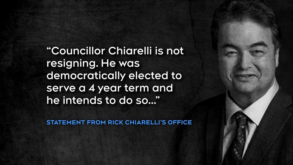 Statement from councillor Rick Chiarelli's office