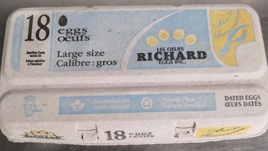Eggs from Les Oeufs Richard Eggs Inc. recall
