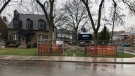 A property in Etobicoke that was set to be considered for heritage status was demolished Monday morning despite efforts by neighbours to delay the construction. (CTV News Toronto/Mike Walker)