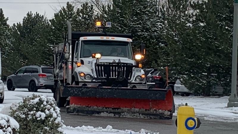 Snow plows hit the streets of Windsor, Ont on Tuesday, Dec. 1, 2020. (Rich Garton/CTV Windsor)