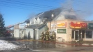 Crews were called to the fire at Naples Pizza in McGregor, Ont., on Wednesday, Dec. 2, 2020. (Bob Bellacicco / CTV Windsor)