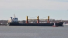 Cargo vessel anchored in the Detroit River in Windsor, Ont. on Wednesday, Dec. 2, 2020. (courtesy Grant Shenker)