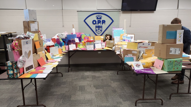 Hundreds of cards and gifts were sent to the OPP for Sarah Hamby, 11, who  is battling cancer for the fifth time. (Supplied by OPP)