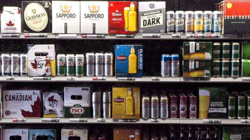 Beer products are on display at a Toronto beer store on Thursday, April 16, 2015. THE CANADIAN PRESS/Chris Young