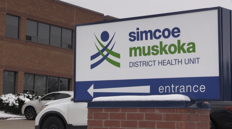 The offices of the Simcoe Muskoka District Health Unit in Barrie, Ont. (Siobhan Morris/CTV News)