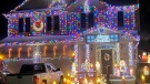 Holiday lights on display at a home in Waterloo 
