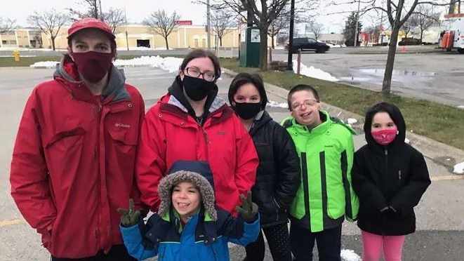 The Ward family is seen on Saturday, December 5, 2020 in London, Ontario. (Sean Irvine CTV News) 