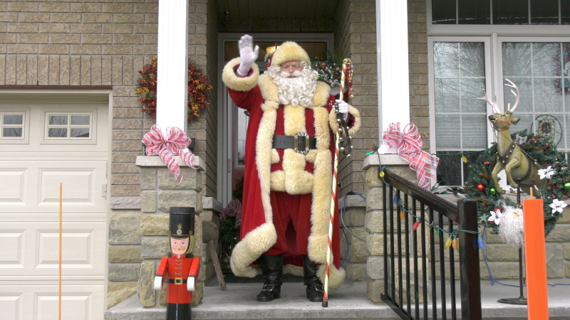 Al Page in his custom-made Santa suit, Dec. 2020. (Shaun Vardon / CTV News Ottawa)