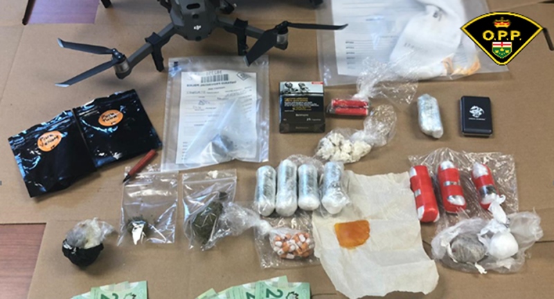 A drone and other items were seized by police in a drug smuggling investigation at the Elgin-Middlesex Detention Centre in London, Ont. on Sunday, Dec. 7, 2020. (Source: Middlesex County OPP)