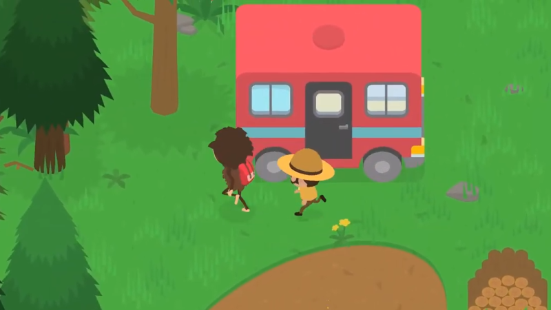 The titular creature from "Sneaky Sasquatch" is chased by a park ranger in this image from the game's YouTube trailer. 