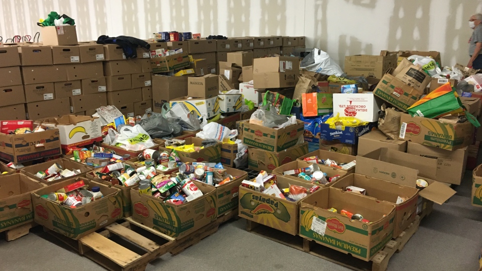 St. Thomas Christmas Care food collected