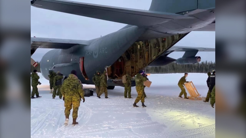 The Canadian Armed Forces have been called in to help Shamattawa First Nation, which has been hit hard by COVID-19. (Source: Twitter/@MarcMillerVM)
