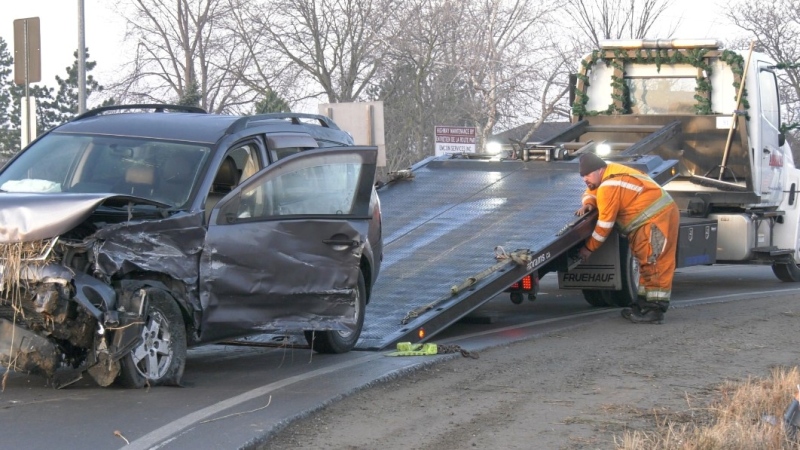 Highway 3 and Walker Road crash on Friday, Dec, 11, 2020. (Bob Bellacicco / CTV Windsor)