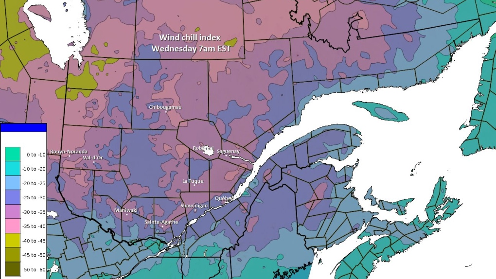 Cold air, wind and waves coming in Quebec