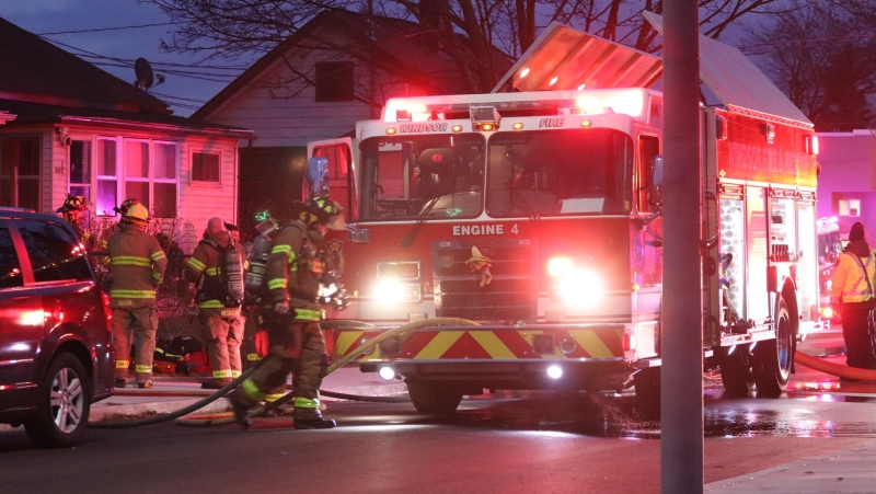 fire crews were called to the house fire in the 800 block of McKay Avenue in Windsor, Ont., on Monday, Dec. 14, 2020. (Courtesy _OnLocation_ / Twitter)