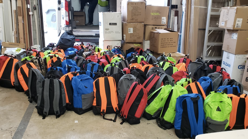 Businesses donated items to be handed out at the Downtown Mission in Windsor, Ont. on Tuesday, Dec. 15, 2020. (source Rocksolid Windows and Doors Ltd/Facebook)