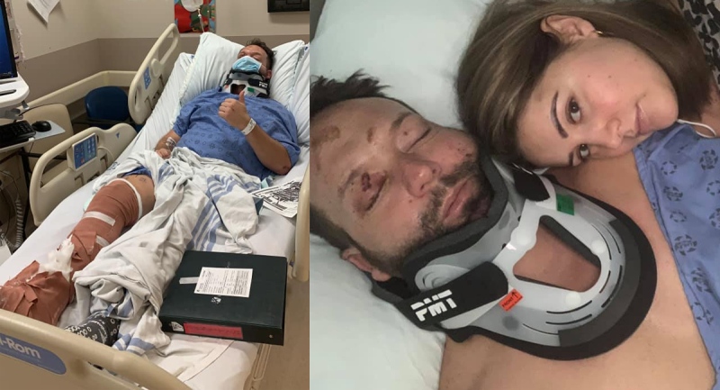 Travis Jaklitsch is seen in hospital in these images shared Sunday, Dec. 13, 2020. (Source: Kaitlin Jaklitsch / Facebook)
