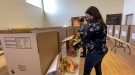 Holiday hampers filled with food and provisions are being packed for clients at The Salvation Army's Bethany Hope Centre. Ottawa, ON. Dec. 17, 2020. (Tyler Fleming/CTV News Ottawa)