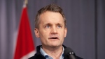 Labour Minister Seamus O'Regan, speaks to media during the second day of the Liberal Cabinet Retreat at the Fairmont Hotel in Winnipeg, Monday, Jan. 20, 2020. THE CANADIAN PRESS/Mike Sudoma
