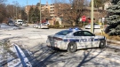 Emergency crews attend the scene of a fatal shooting in Brampton, Ont. on Dec. 18, 2020. (Sean MacInnes/CTV News Toronto)